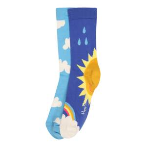 Happy Socks Ponožky 'After Rain'  kráľovská modrá / nebesky modrá / zlatá žltá / limetková / biela