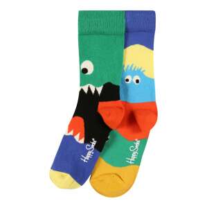 Happy Socks Ponožky 'Monsters'  trávovo zelená / kráľovská modrá / ohnivo červená / biela / čierna