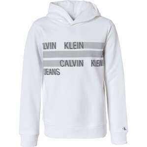 Calvin Klein Jeans Mikina 'Dimension'  biela / čierna / sivá