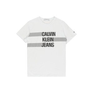 Calvin Klein Jeans Tričko 'DIMENSION'  biela / sivá / čierna