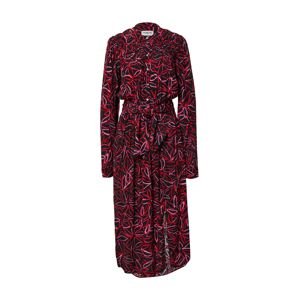 Essentiel Antwerp Košeľové šaty  ružová / červená / čierna
