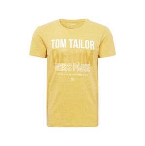 TOM TAILOR DENIM Tričko  žltá melírovaná / biela