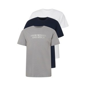 Abercrombie & Fitch T-Shirt  biela / sivá / tmavomodrá