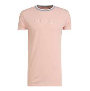 SikSilk Tričko  pastelovo ružová / sivobéžová / biela
