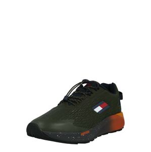 Tommy Sport Športová obuv  tmavozelená / biela / červená / námornícka modrá