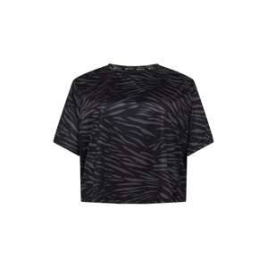 PUMA Funkčné tričko 'Performance AOP SS Tee W PLUS'  čierna / sivá