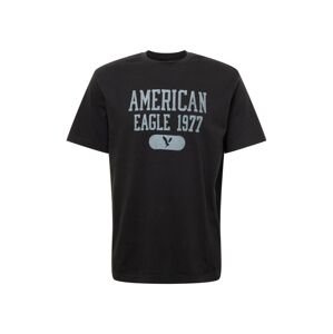 American Eagle Tričko  čierna / svetlosivá