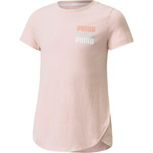 PUMA Tričko 'Alpha Style'  ružová / strieborná / oranžová / biela