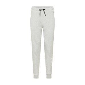 Superdry Športové nohavice  sivá melírovaná / biela