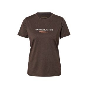 ENDURANCE Funkčné tričko 'Wange'  čierna melírovaná / biela / oranžová / hnedá
