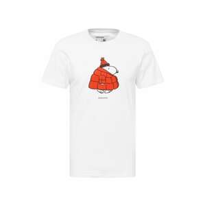 DEDICATED. T-Shirt 'Stockholm Snoopy'  biela / čierna / oranžovo červená