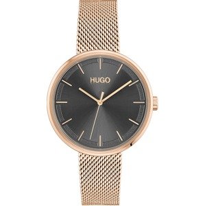 HUGO Analógové hodinky  ružové zlato / čierna