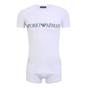 Emporio Armani Krátke pyžamo  biela / modrá / sivá