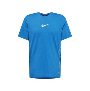 NIKE Funkčné tričko  kráľovská modrá / biela / neónovo zelená