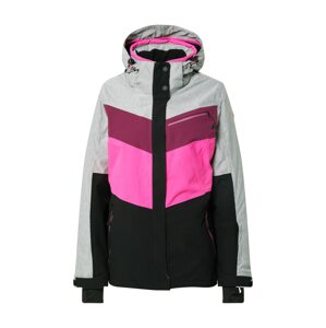 KILLTEC Športová bunda  svetlosivá / ružová / červeno-fialová / čierna
