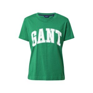GANT Tričko  zelená / biela