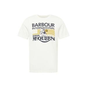 Barbour International Tričko  biela / tmavomodrá / karí