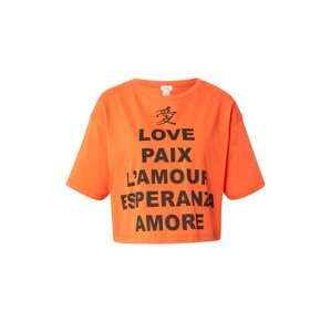 River Island Tričko 'LOVE'  oranžová / čierna