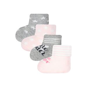 EWERS Ponožky 'Little Wonder'  ružová / sivá / biela