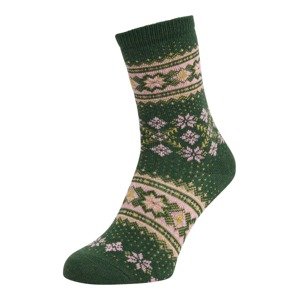 FALKE Ponožky 'Winter Holiday'  zelená / ružová / trstinová