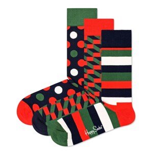 Happy Socks Ponožky  čierna / červená / biela / zelená