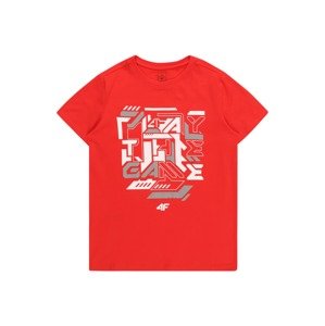 4F Funkčné tričko  červená / biela / sivá