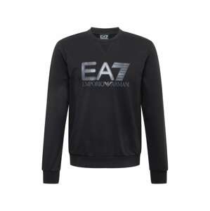 EA7 Emporio Armani Sweatshirt  čierna / strieborná / striebornosivá