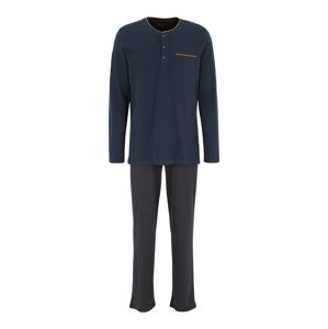 SCHIESSER Dlhé pyžamo  námornícka modrá / oranžová