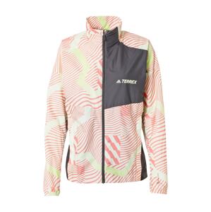 ADIDAS PERFORMANCE Outdoorová bunda 'Trail Wind'  svetlozelená / ružová / čierna