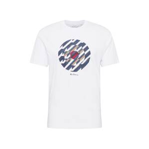 Ben Sherman T-Shirt 'ABSTRACT TARGET'  biela / ružová / svetlohnedá / modrá