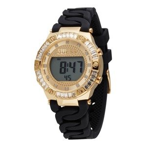GUESS Digitálne hodinky  čierna / zlatá