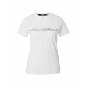 Karl Lagerfeld Tričko 'Kandy Krush'  biela / strieborná