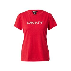 DKNY Tričko 'DIAMANTE'  červená / strieborná