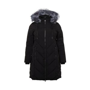 Zizzi Zimný kabát 'MLUXA'  čierna / sivá melírovaná