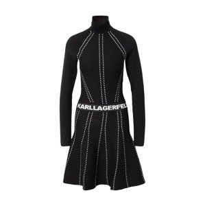 Karl Lagerfeld Pletené šaty  čierna / biela