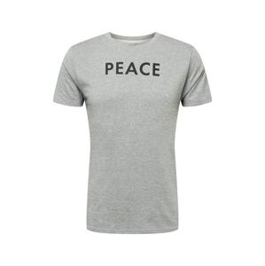 Wemoto Tričko 'Peace'  čierna / sivá melírovaná