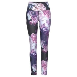 LASCANA ACTIVE Športové nohavice  čierna / fialová / biela / ružová