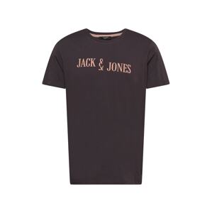 JACK & JONES Tričko 'RIVAL'  čierna / ružová