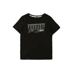 PUMA T-Shirt 'Alpha Holiday'  čierna / sivá