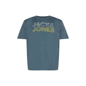 Jack & Jones Plus Tričko 'POWER'  modrá / dymovo modrá / námornícka modrá / limetová