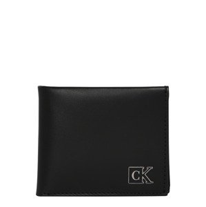 Calvin Klein Jeans Peňaženka 'Plaque Billfold Extra'  čierna / sivá