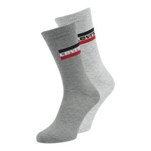 LEVI'S Ponožky  sivá / svetlosivá / červená / biela