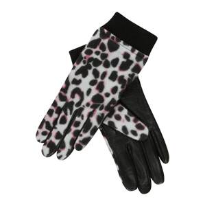 ONLY Prstové rukavice 'Lena'  ružová / čierna / biela
