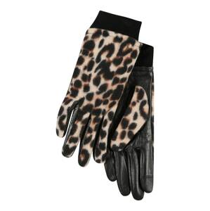 ONLY Prstové rukavice 'Lena'  béžová / čierna / hnedá