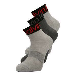 Calvin Klein Underwear Ponožky  sivá melírovaná / čadičová / červená / čierna