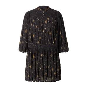 AllSaints Košeľové šaty 'Selene'  čierna / zlatá