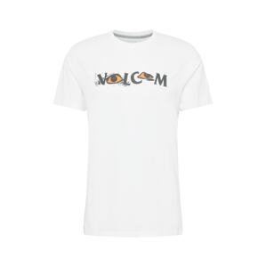 Volcom T-Shirt 'EYEZ'  biela / čierna / svetlooranžová