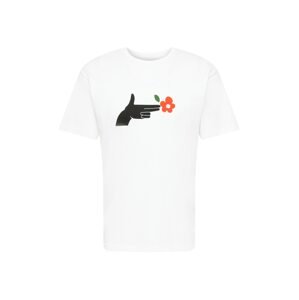 Obey Tričko 'Handgun'  biela / čierna / zelená / červená