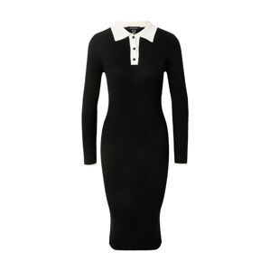 NEW LOOK Pletené šaty  čierna / biela
