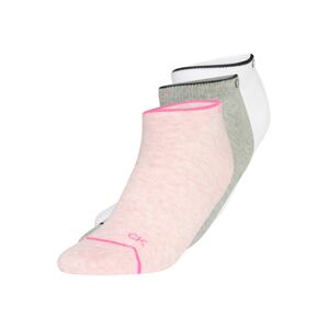 Calvin Klein Underwear Ponožky  s ružovými fľakmi / biela / sivá melírovaná
